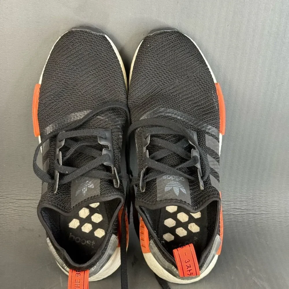 Adidas NMD R1 'Core Black Raw Amber' athletic sneaker shoe mens size 10